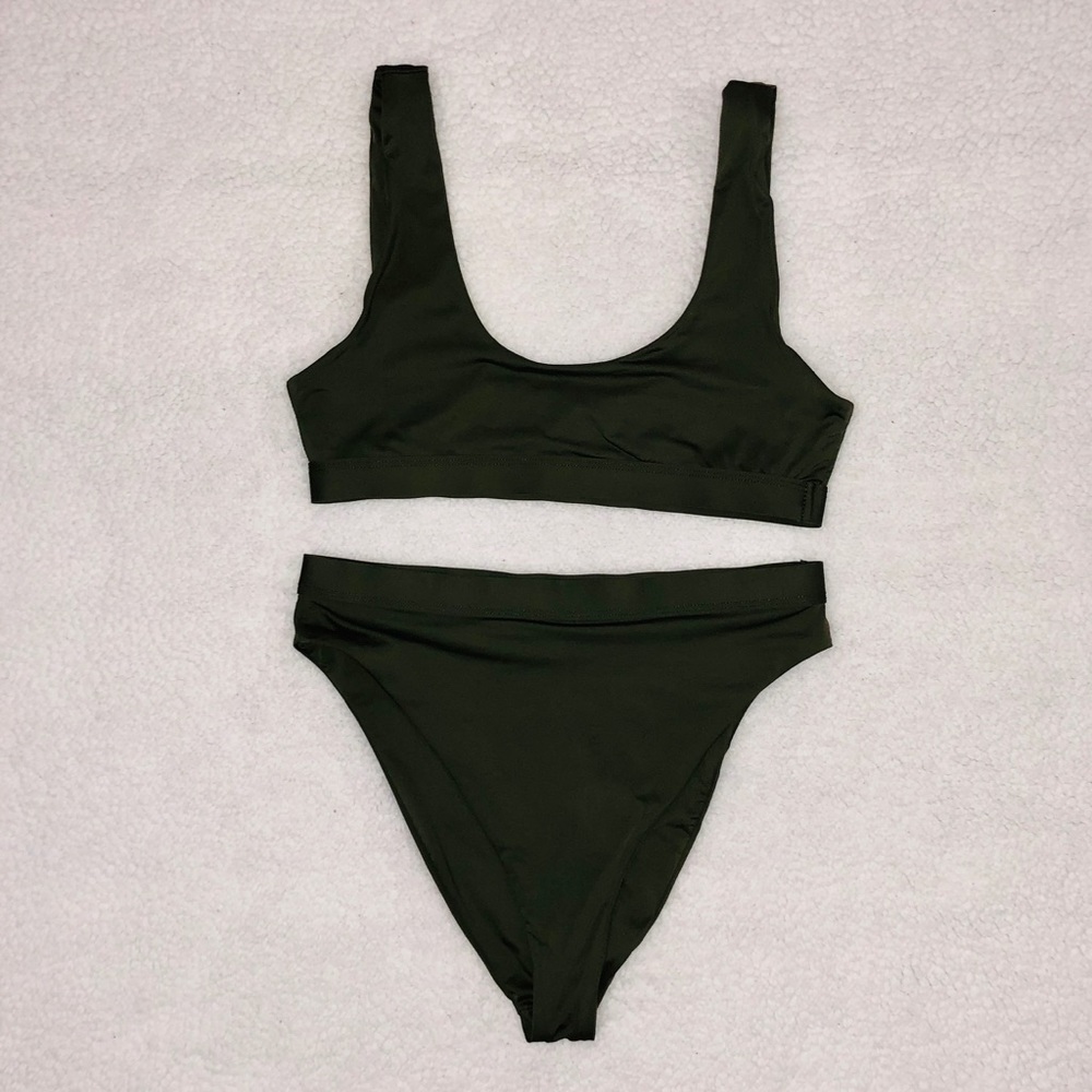 2piece olive green bikini